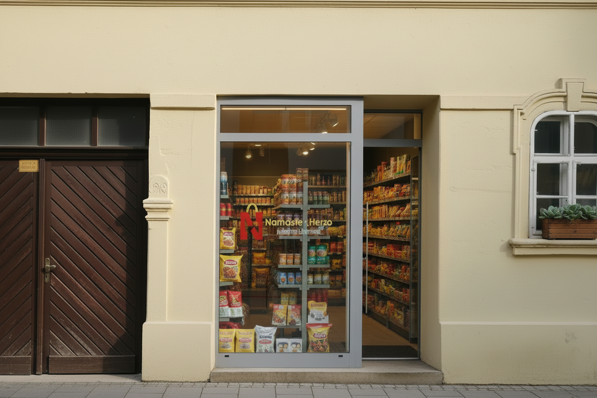 AI-enhanced storefront with improved facade